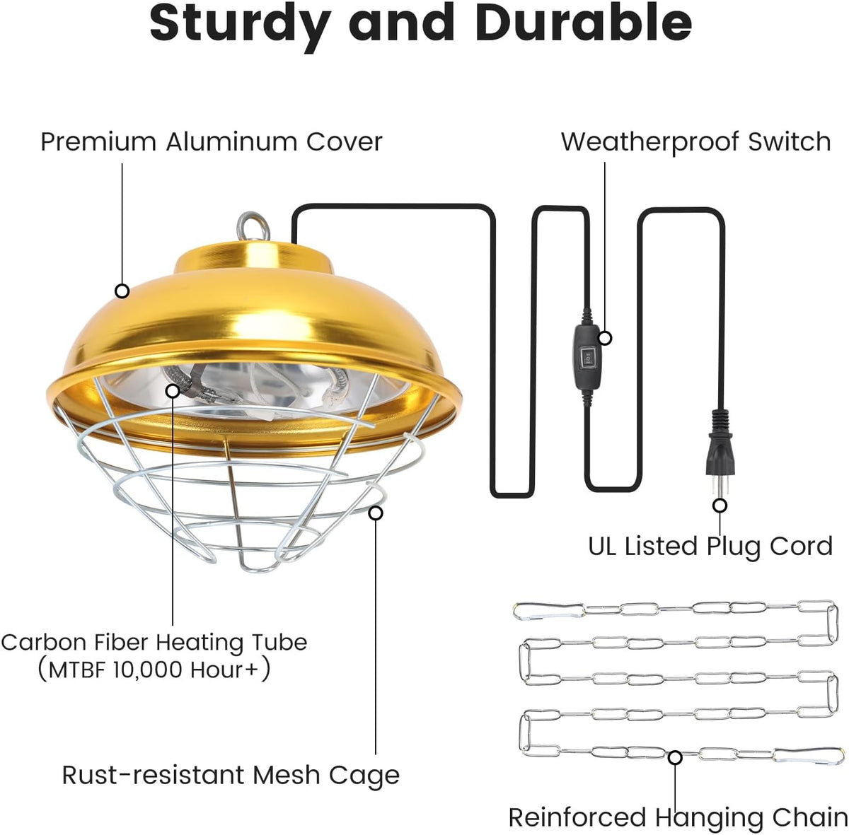 300W Hanging Chicken Coop Heater for Chicks Brooder Pen, Pet House