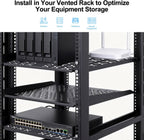 1U Server Rack Shelf - Universal 1u Shelf Vented Rack Mount Cantilever Tray for 19" Network Equipment Rack & Cabinet - 14 Inches Depth -Set of 2