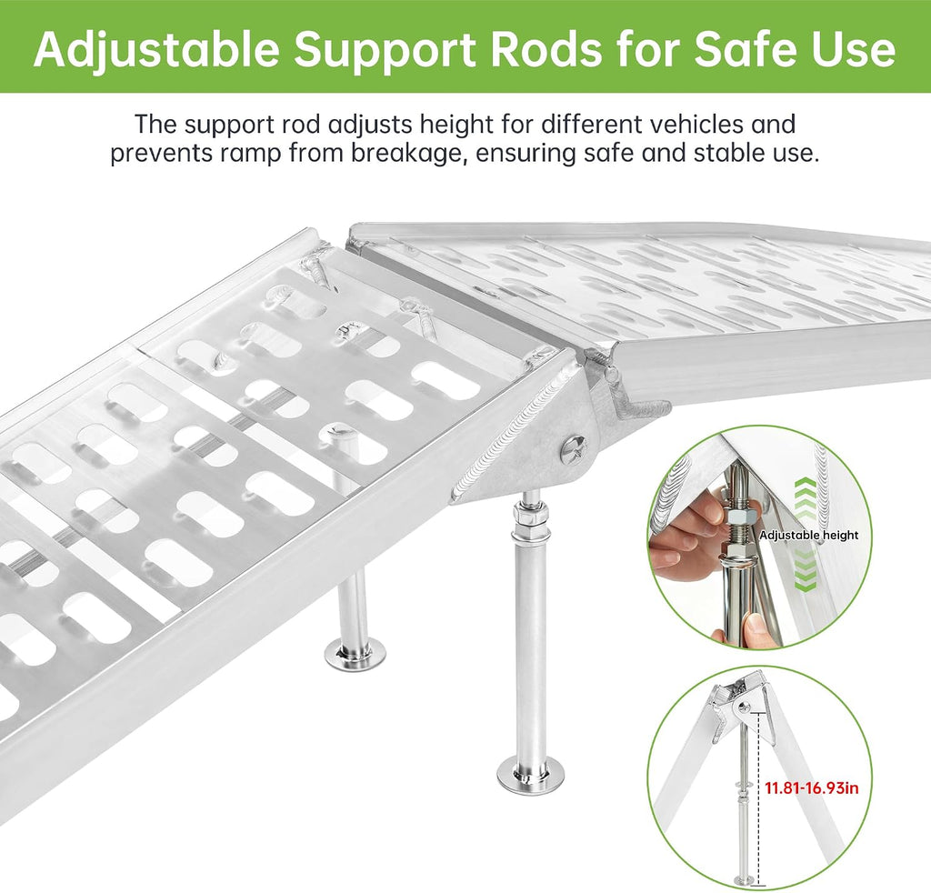 7.5 FT Aluminum Folding Loading Ramps, 3000lbs Capacity, 2PC Set