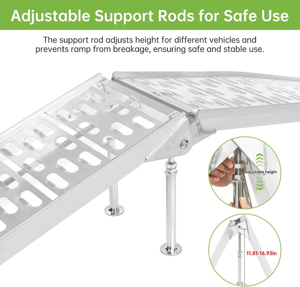7.5 FT Aluminum Folding Loading Ramps, 3000lbs Capacity, 2PC Set