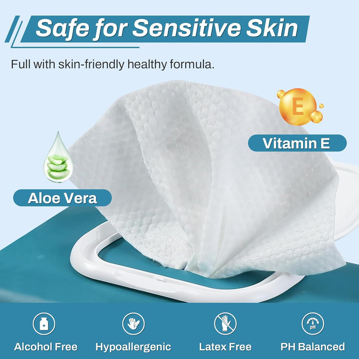 720 Count (12 Packs of 60) Wipes for Adults, 8" x 12" Extra Large Wet Wipes for Incontinence & Cleansing, Disposable