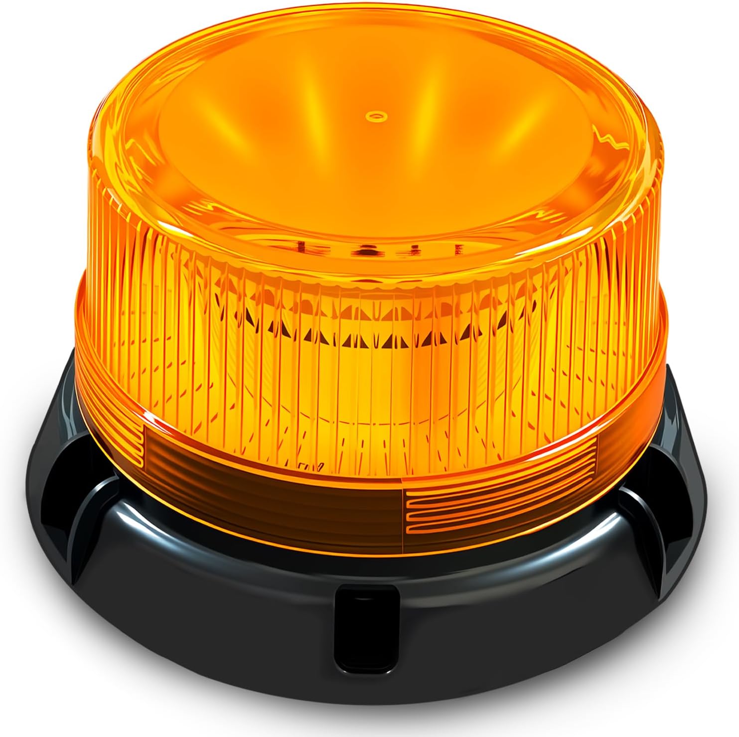 1-Pack Amber Strobe Beacon Light, Rechargeable LED, Magnetic Base | Wireless 3600mAh with suction cup mount.