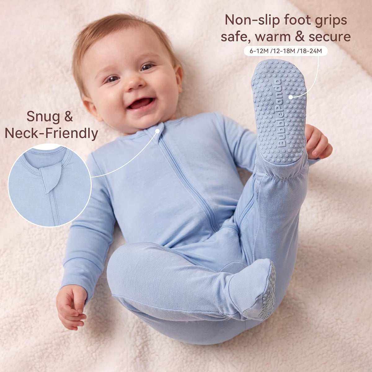 BubblePanda Rayon Made From Bamboo Baby Pajamas Long Sleeve Sleepers