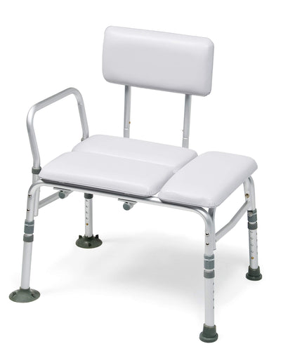 Lumex 2-in-1 Tub Transfer Bench & Shower Chair, Padded Seat & Back, Height Adjustable