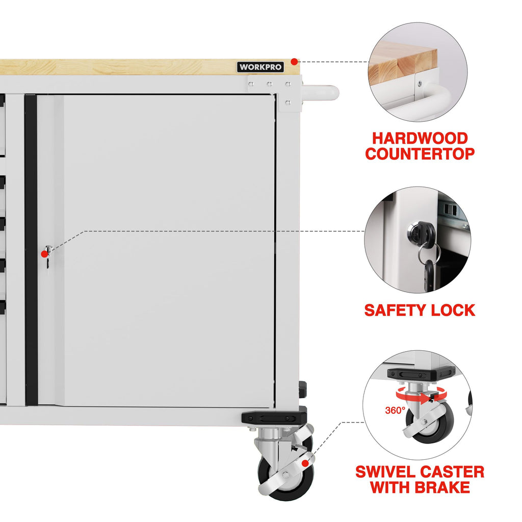 72" x 22" Rolling Tool Cabinet, 9-Drawer & 1-Door