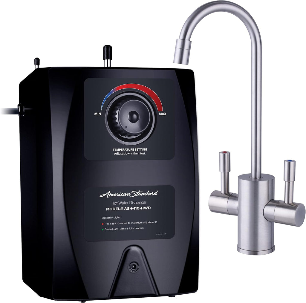 Hot Water Dispenser, Dual Handle Faucet, Brushed Nickel