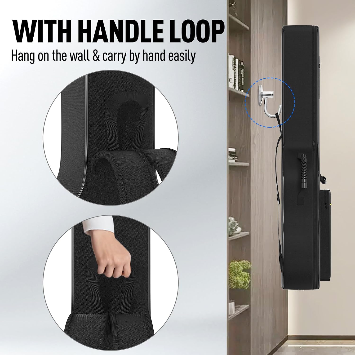 Acoustic Guitar Gig Bag - 0.35 Inch Foam Padding Fit 39-41 Inch, Waterproof, Black with Hanger Loop