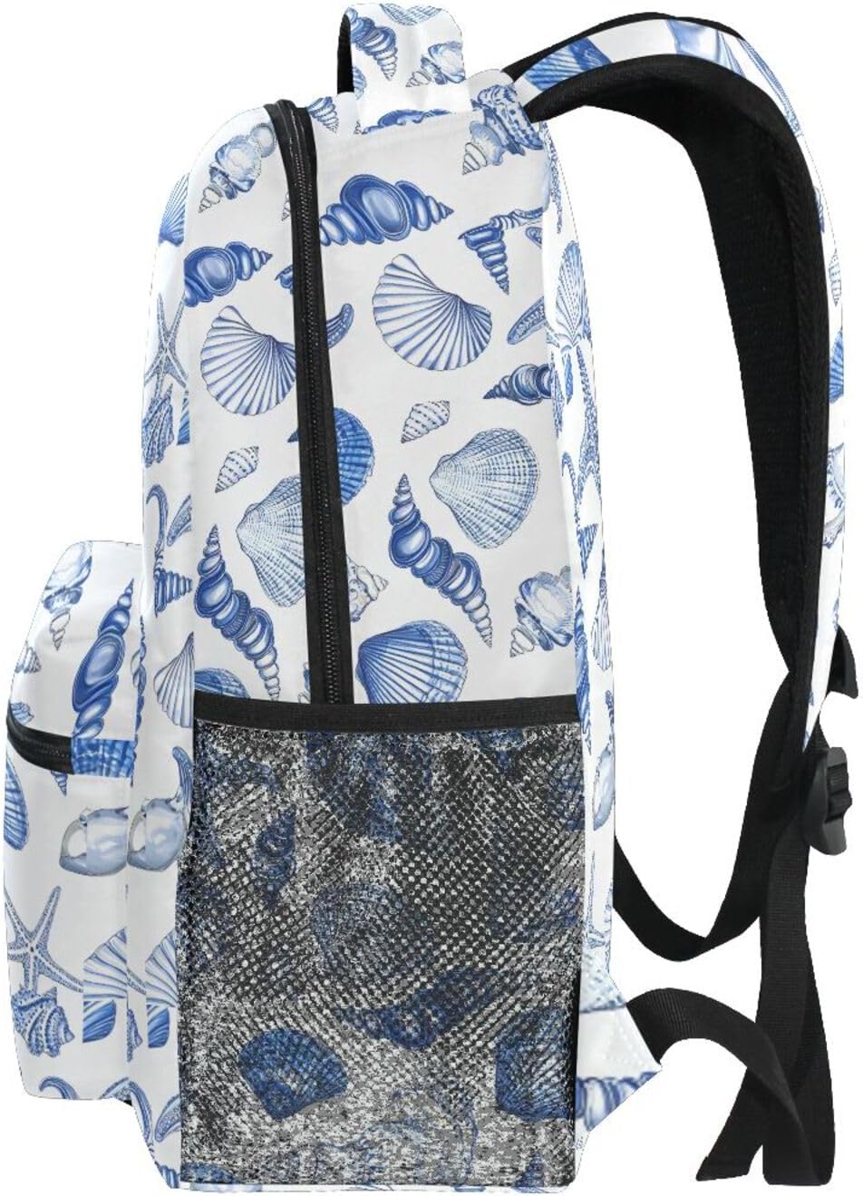 Navy Seashells Kids School Backpack for Boys Girls Teens Bookbag Travel Daypack Bag 16 inch