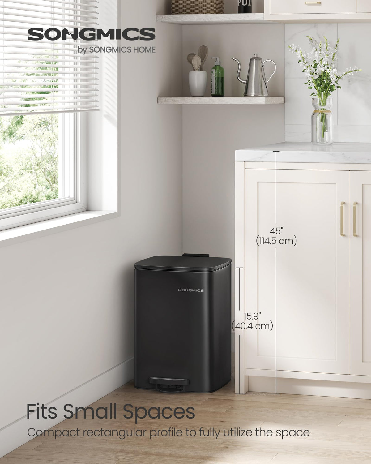 Kitchen Trash Can, 5.2-Gallon (20 L), Stainless Steel, Soft Close