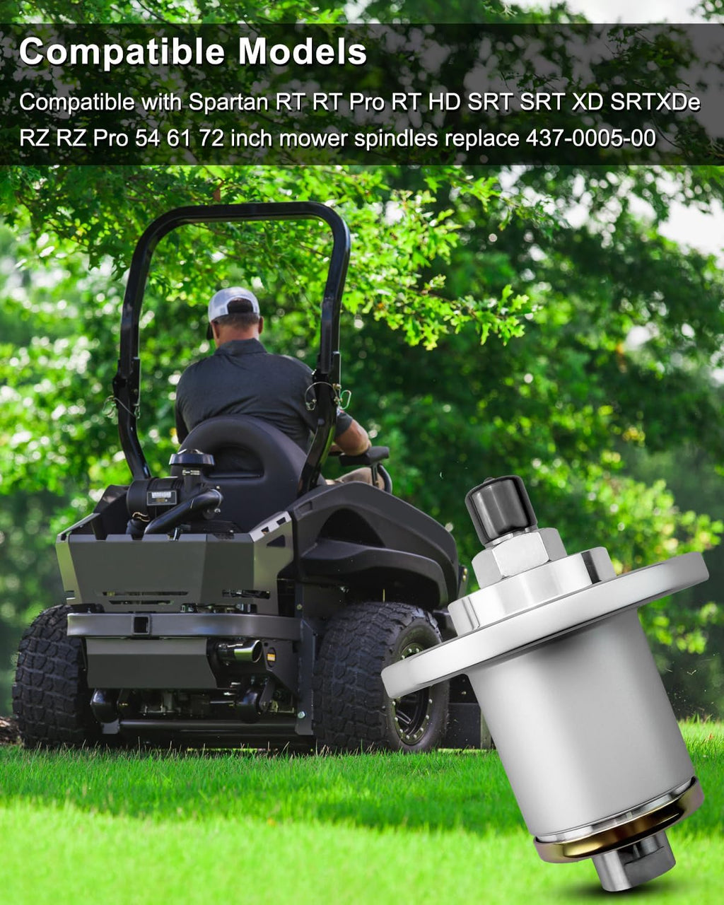 Replace 437-0005-00 Lawn Mower Deck Spindle Assembly