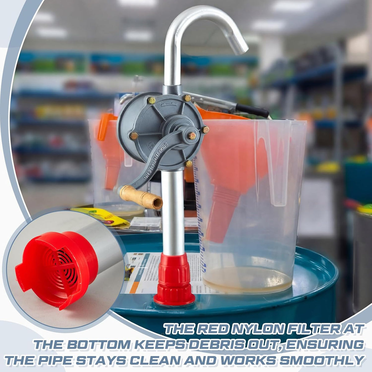 2 Pack 55 Gallon Drum Pump, Manual Barrel Pump for 15-55 Gal Oil