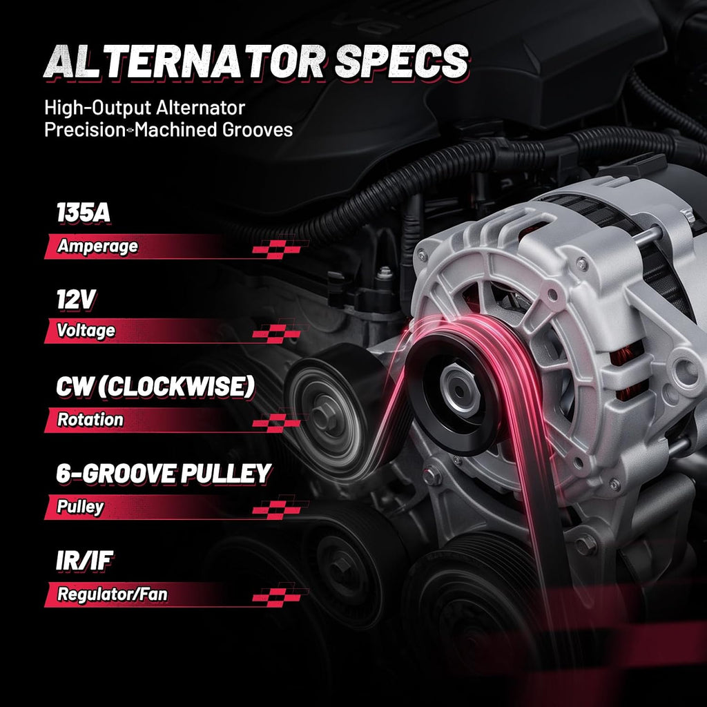 BDFHYK 135A Alternator for Ford Explorer 4.6L V8 2006-2008, 8448