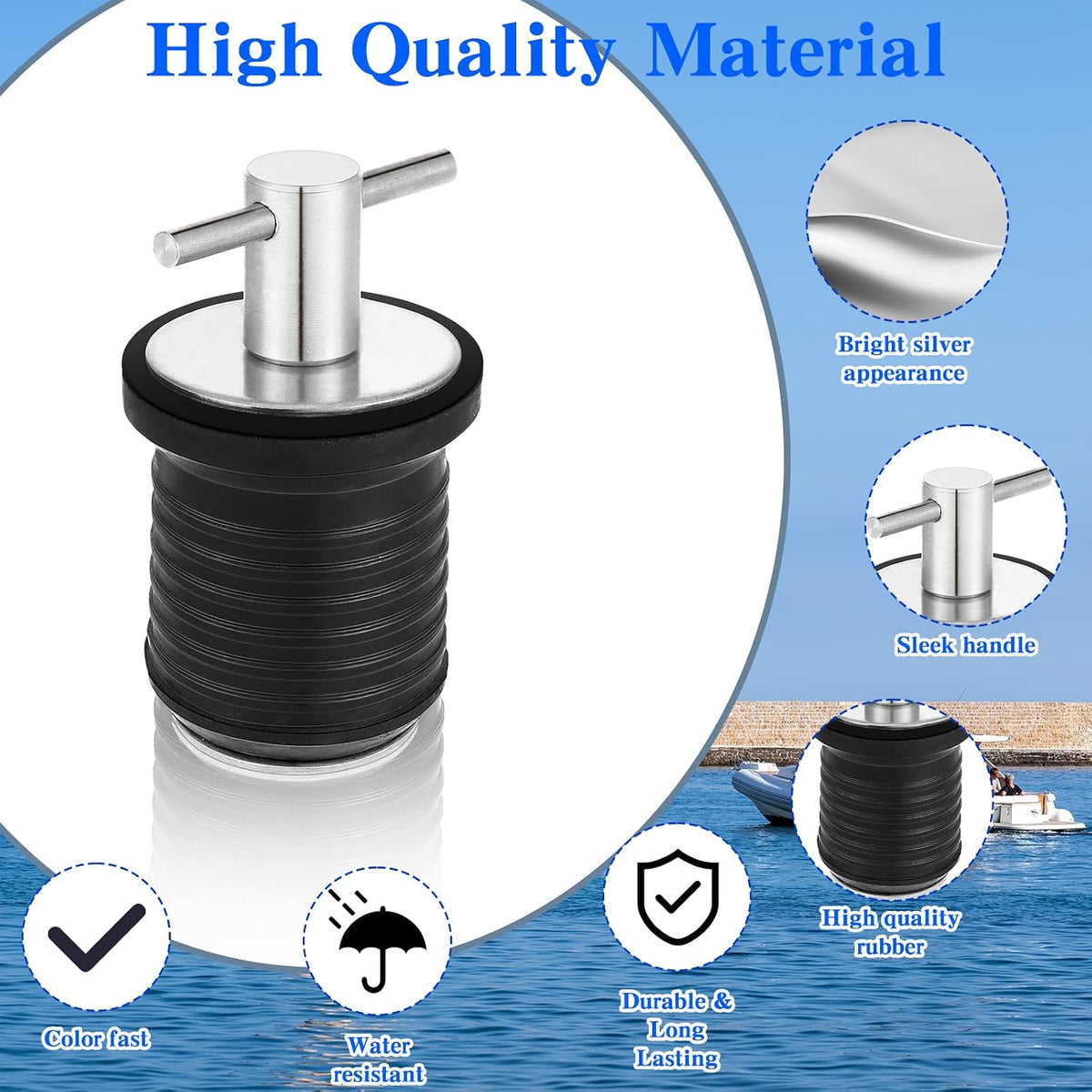 Amyhill 2 Pack Boat Drain Plugs T and O Handle