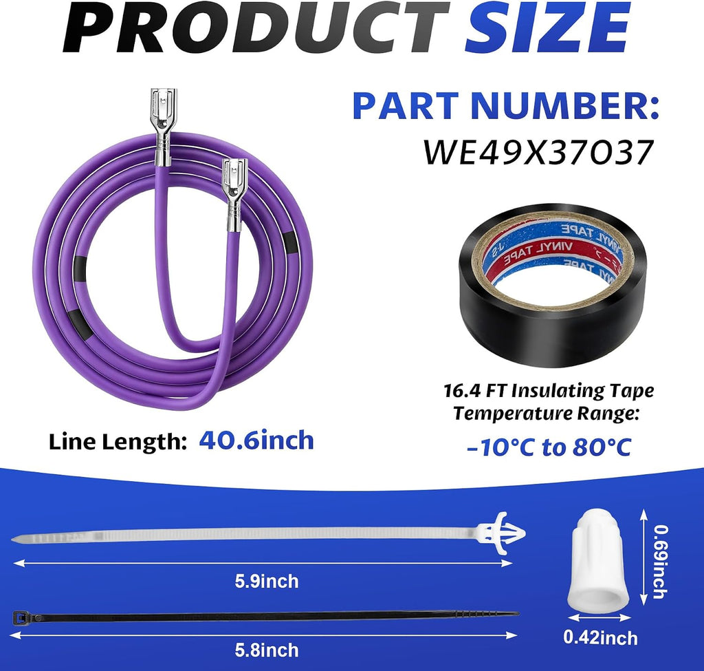 WE49X37037 Dryer Heater Wire Repair Heating Element Wire Kit Dryer Parts
