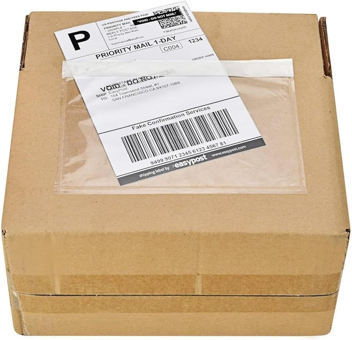 7.5" x 5.5" Clear Adhesive Top Loading Packing List/Shipping Label Envelopes (200 Pack)