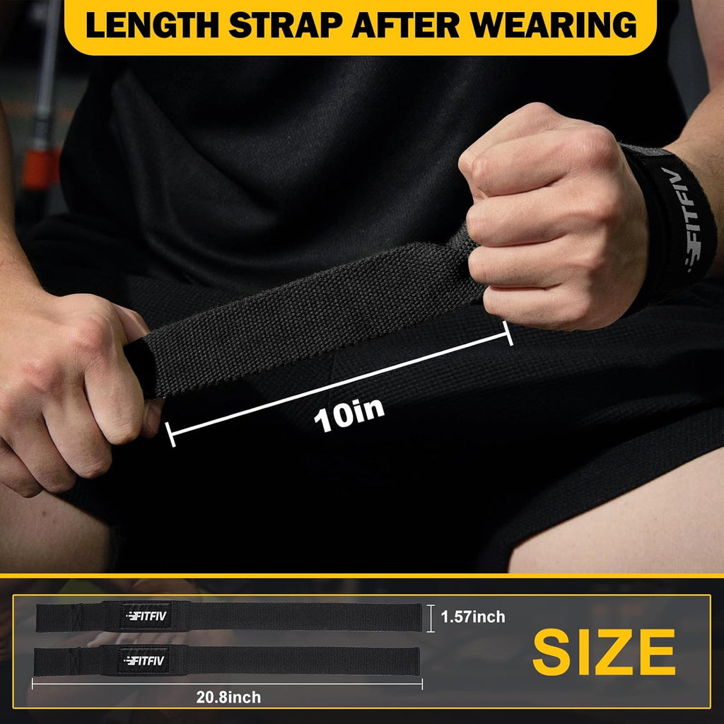Lifting Straps for Weightlifting, Lifting Wrist Straps for Gym Strength Training, Neoprene-padded Wrist Cushion - Men