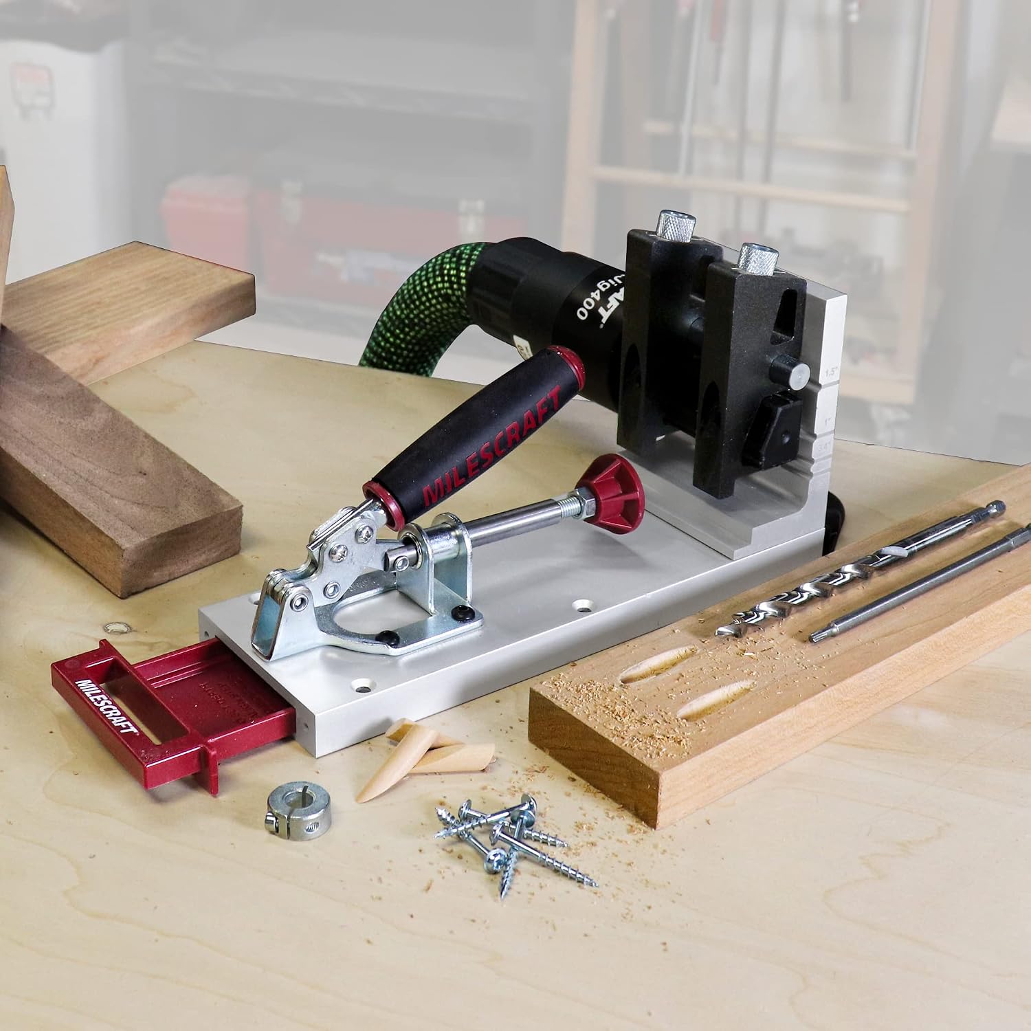 1327 Pocket Jig 400 – Self-Clamping, Heavy-Duty, All-Metal Pocket Hole Jig. Complete Kit with Bit, Driver, and Screws