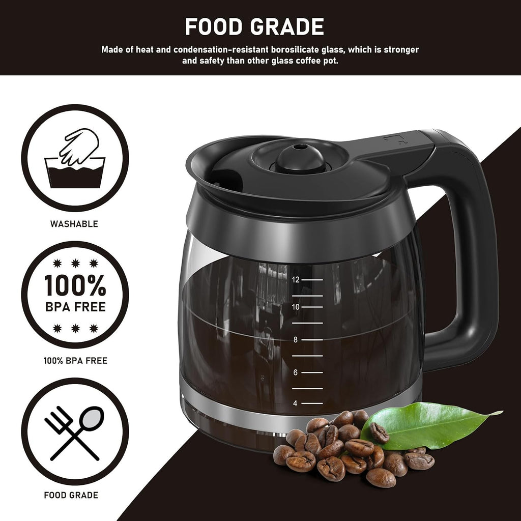 CE251 12-Cup Glass Carafe Pot Replacement Compatible with Ninja Coffee Brewer Maker, Fit Models CE251 CE201 CE201C