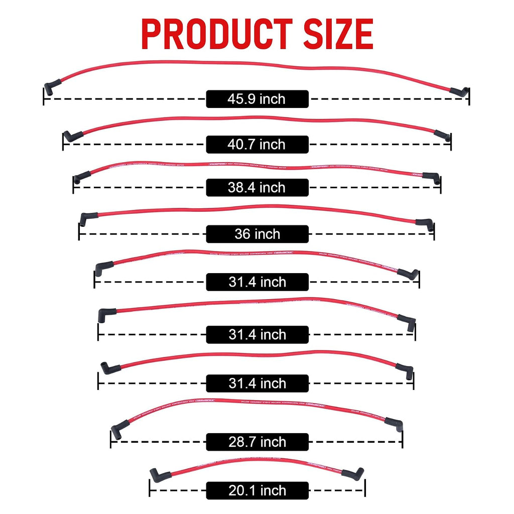 New 10.5mm Spark Plug Wire Set Replacement for HEI SBC BBC 350 383 454 Electronic