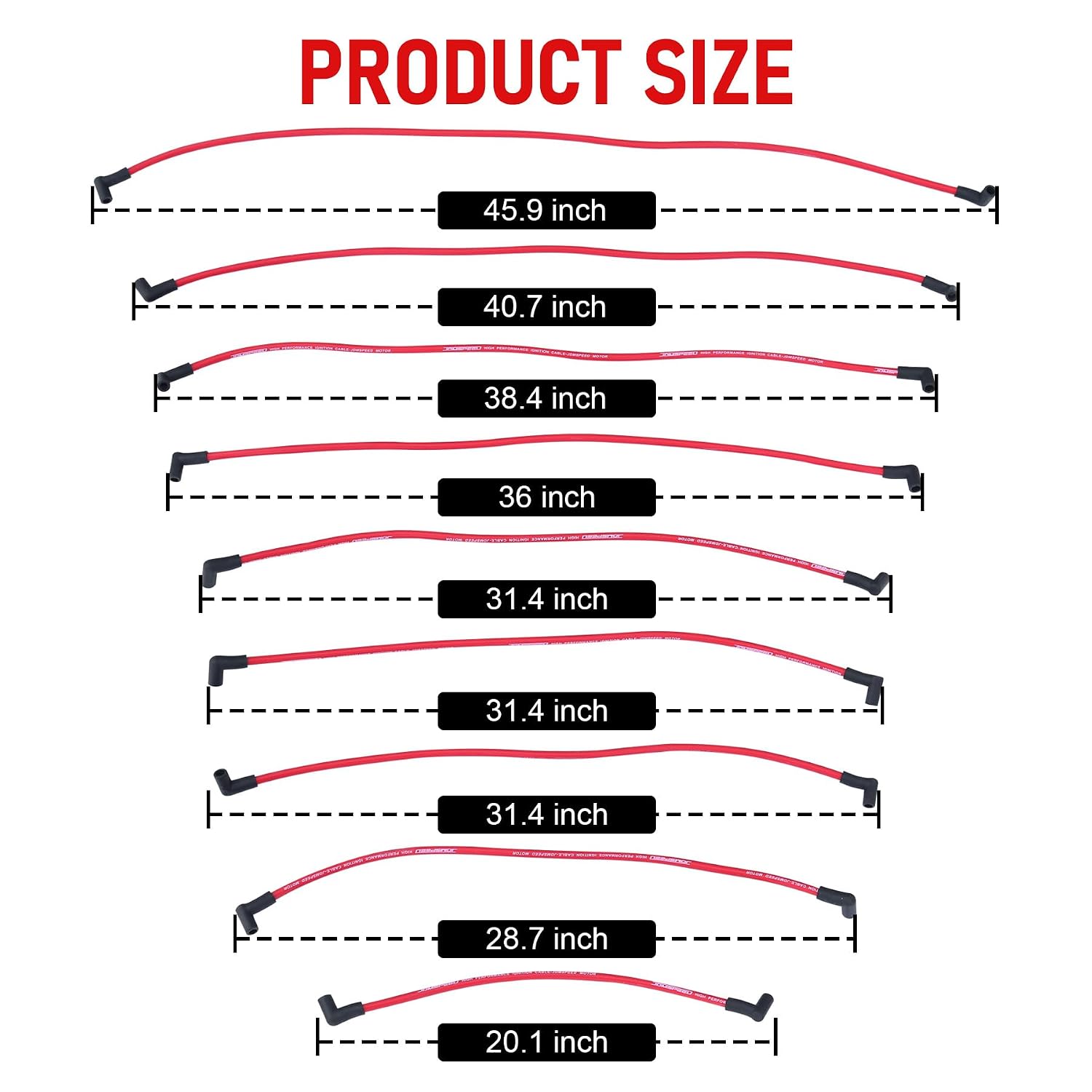 New 10.5mm Spark Plug Wire Set Replacement for HEI SBC BBC 350 383 454 Electronic