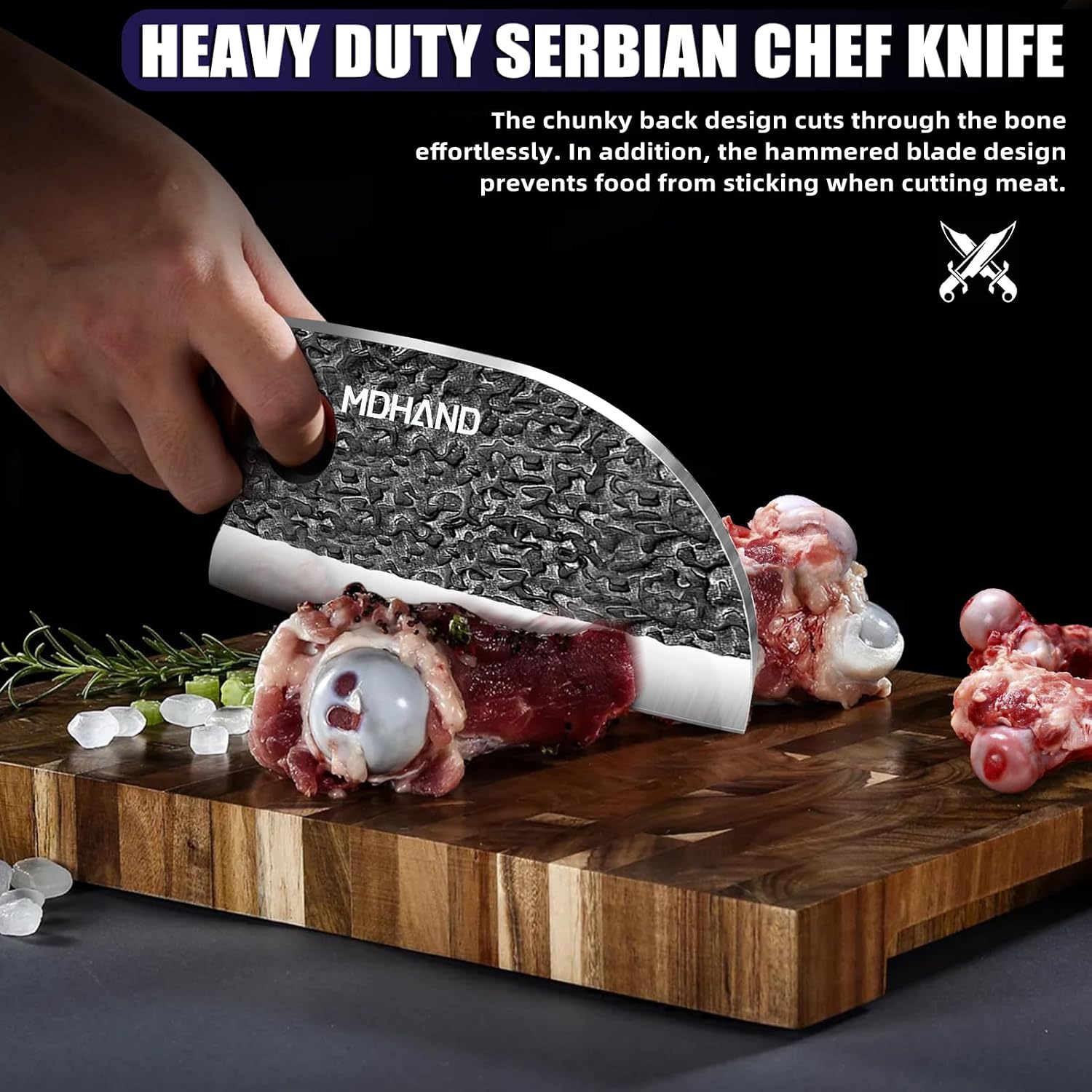 Butcher Knife Set, Hand Forged Serbian Chef Knife Set Gift for Men