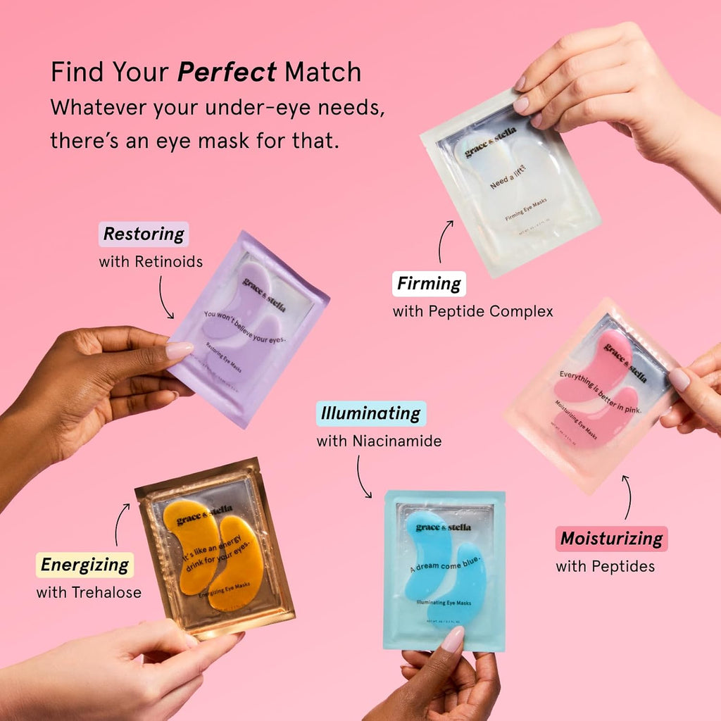 Peptide Under Eye Patches with Niacinamide & Rice Extract | Firming Eye Masks for Dark Circles and Puffiness - Small