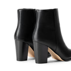 Women's Ankle Boots Chunky Block Heel Booties,Black/Pu,8.5