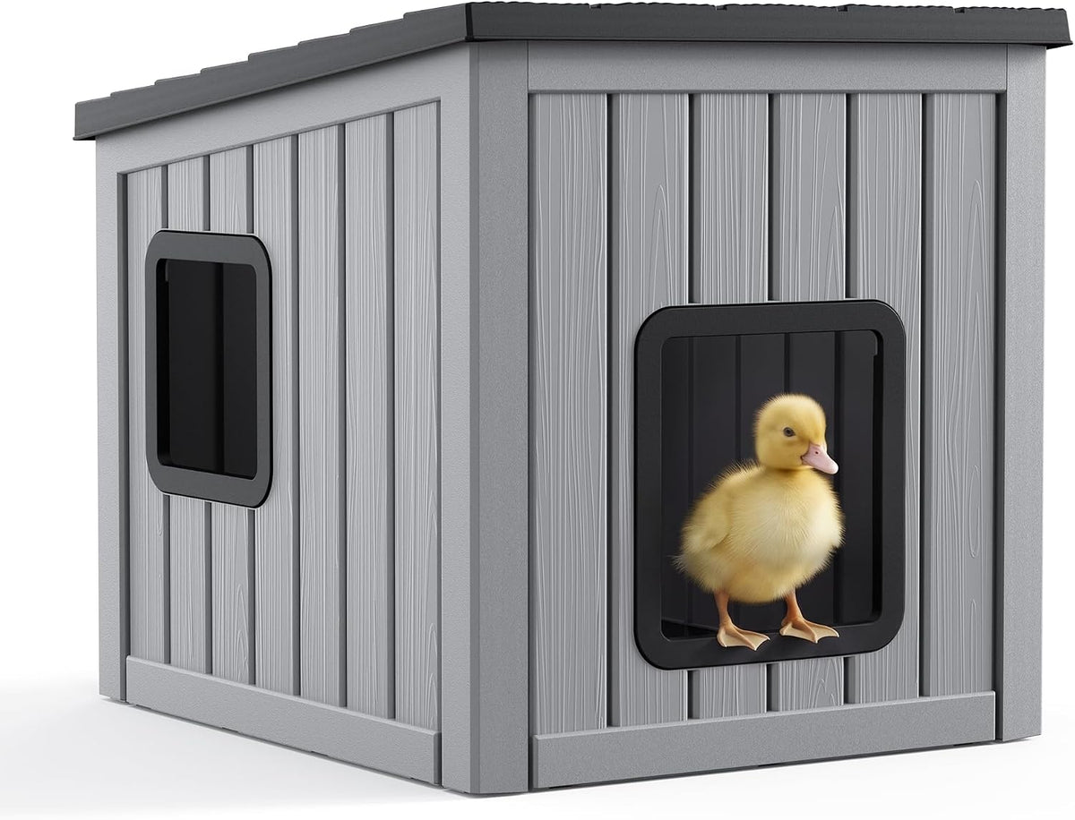 Duck House for Outside Waterproof Resin, Black