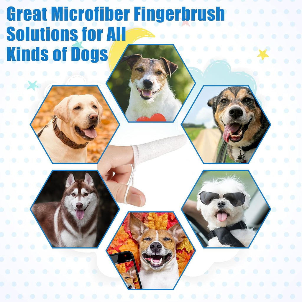20 Pcs Dog Fingerbrush Microfiber Full Soft Finger Pet Toothbrush