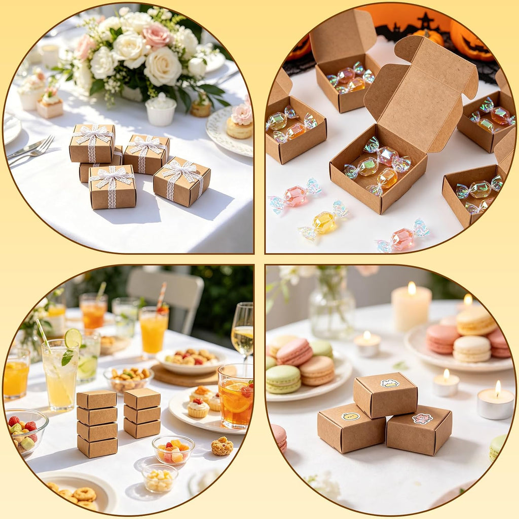 50 Pack Mini Gift Boxes, 2.16 x 2.16 x 0.98 Inches