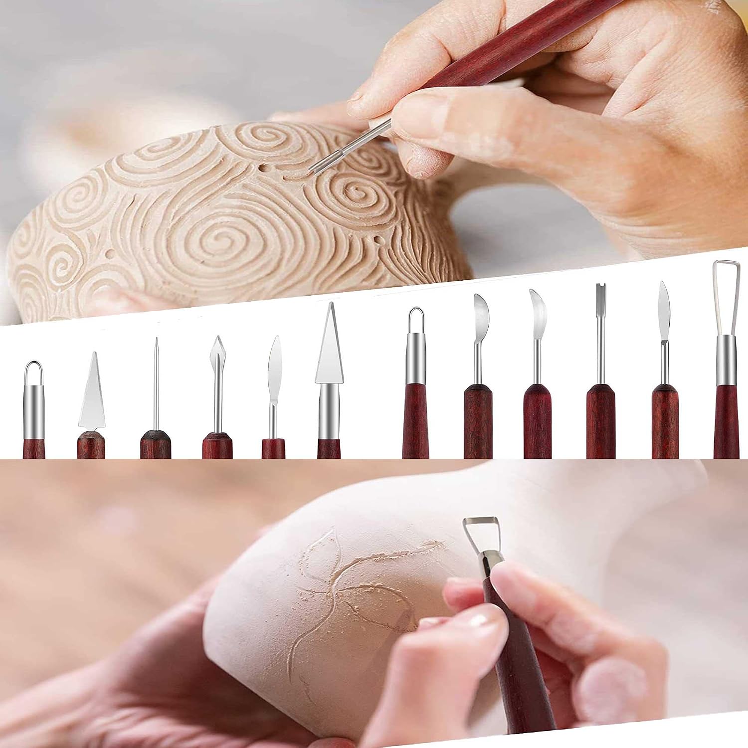 Clay Sculpting Tools,Pottery Tools Kit, Polymer Clay Tools,Pottery Ribs, Air Dry Clay Tools for Sculpting, Modeling