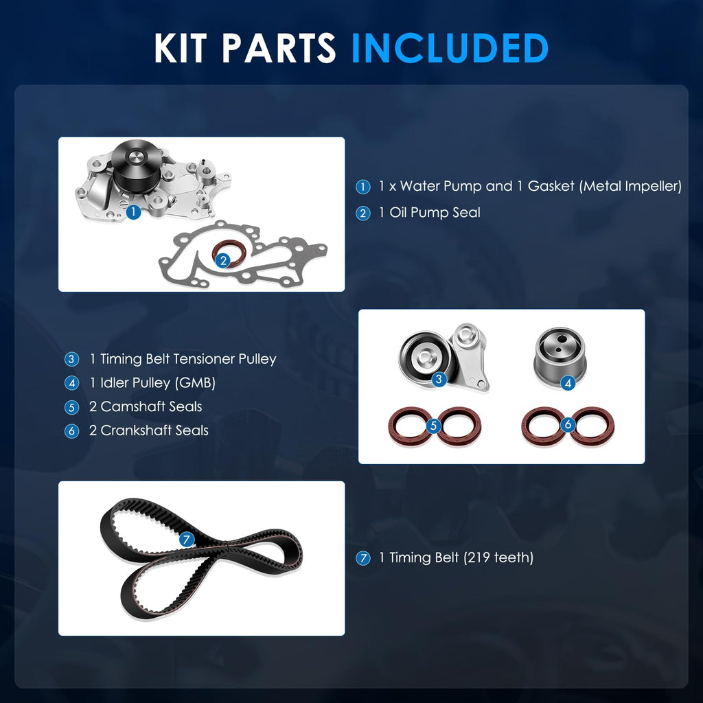 ECCPP Engine Timing Belt Kit with Water Pump Compatible for Hyundai