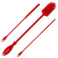 Silicone Bottle Brush 12.5 inch with 2 Straw Cleaners – Red