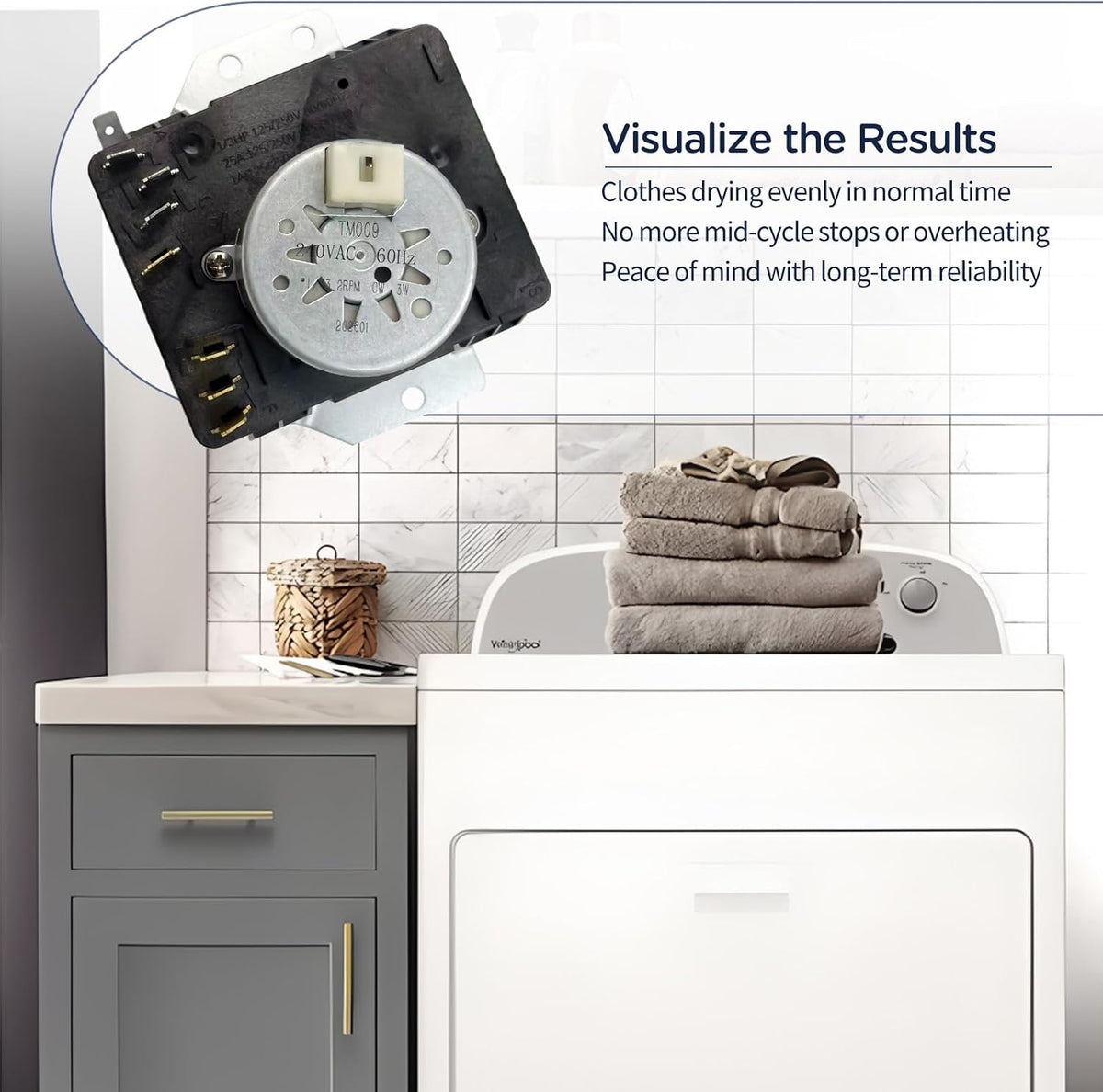 W10185976 WPW10185976 W10185976e Dryer Timer Compatible with Kenmore 11069422801 11060022010, 1106062110, 11061402311, 110.60022010, 110.69422801, Whirlpool WED4700YQ0, WED4890XQ0, WED4890XQ1