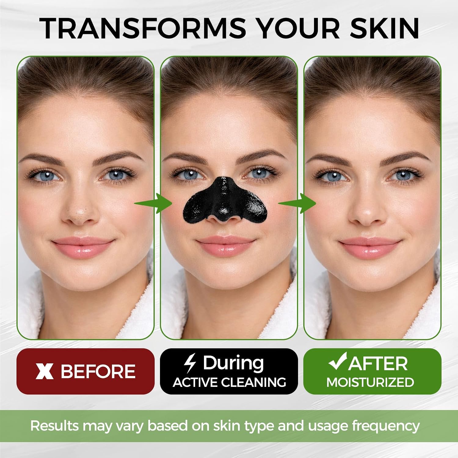 Peel Off Face Mask, Blackhead Remover for Face & Nose, Bamboo Charcoal for Deep Cleaning, Reducing Oil, Smoothing