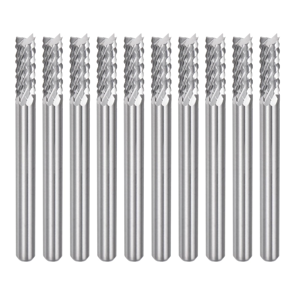 uxcell 10Pcs 3.175mm Carbide End Mill Engraving Milling Cutter CNC Router Bit for PCB Machine, 1/8" Shank