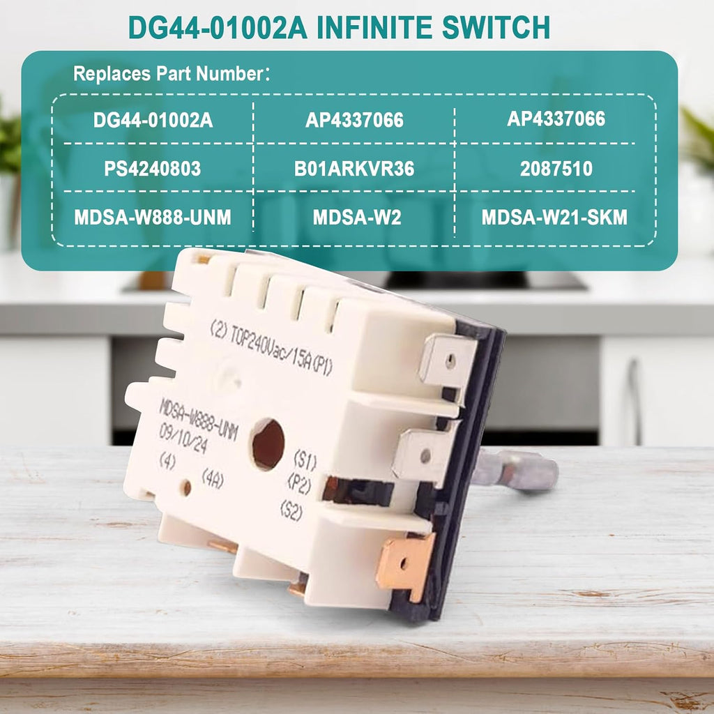 DG44-01002A Dual Ring Infinite Switch for Samsung Electric Stove Burner