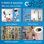 1000 Pcs 18 Size O Ring Kit+18 Size Rubber Washers Assortment Kit