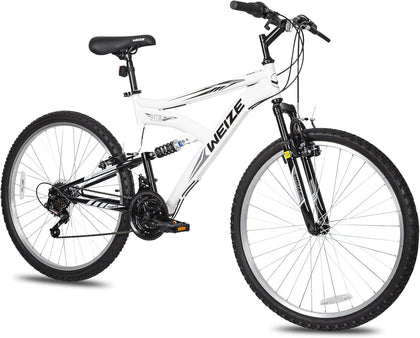 Mountain Bike, 24 26 27.5 inch Outdoor Cycling Bike,18-Speed/High-Carbon Steel/Dual Full Suspension, Adjustable