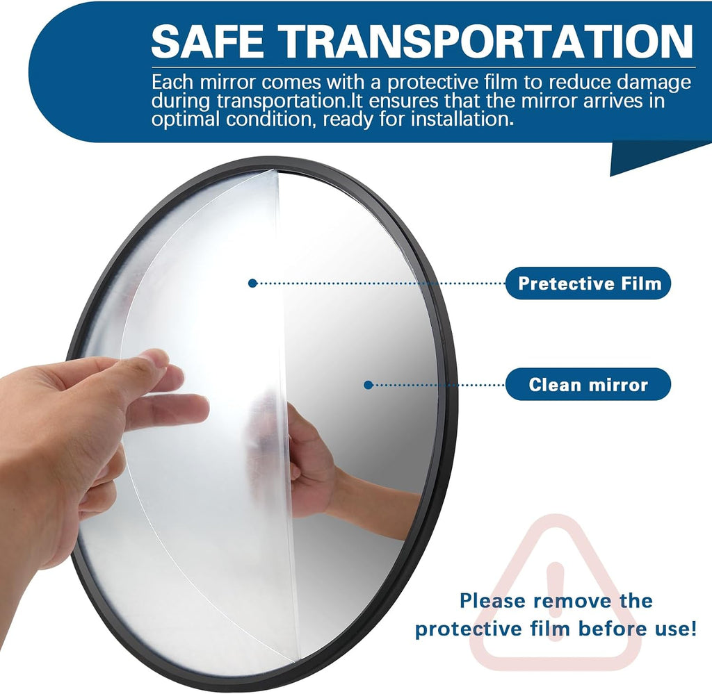 12" Acrylic Convex Mirror – Adjustable Wide Angle View Traffic Mirror for Enhanced Security Coverage in Rooms