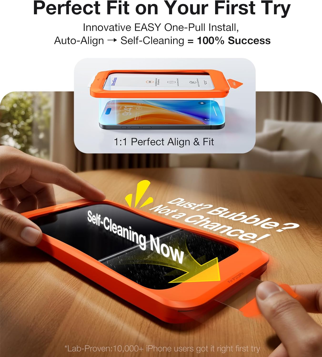 UNBREAK TOP 9H+ Glass for iPhone 16 Pro Max Screen Protector [NO.1 Military Grade Shatterproof] Screen Protector 16