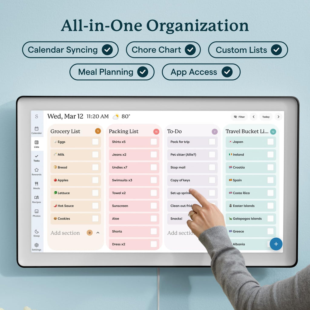 Calendar Max – 27" Digital Calendar & Chore Chart, Charcoal