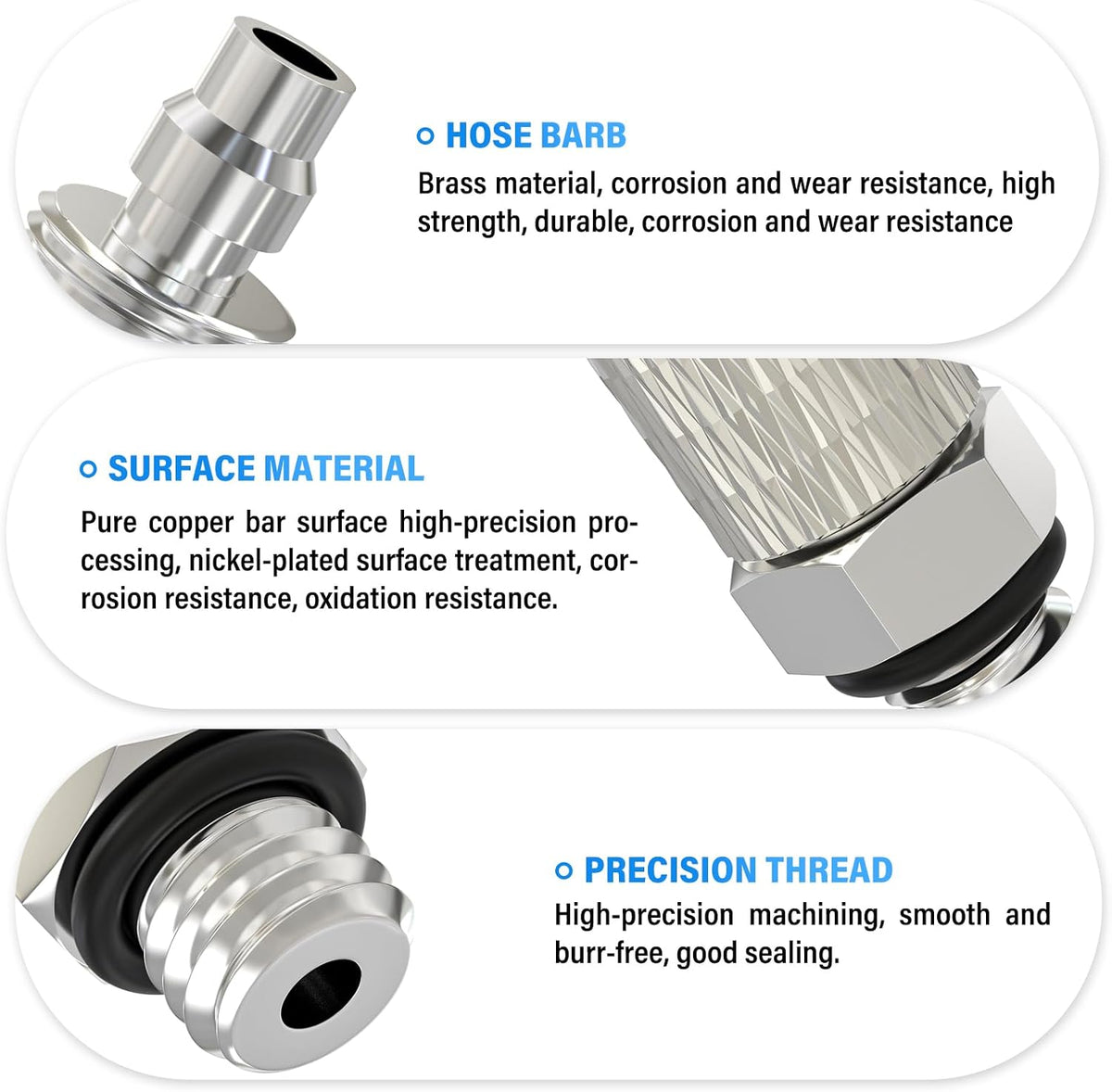 TAILONZ PNEUMATIC 4MM Tube OD x M3 Thread Straight Miniature Quick Release Couplings Locking Pneumatic Fittings PC4-M3 (Pack of 10)