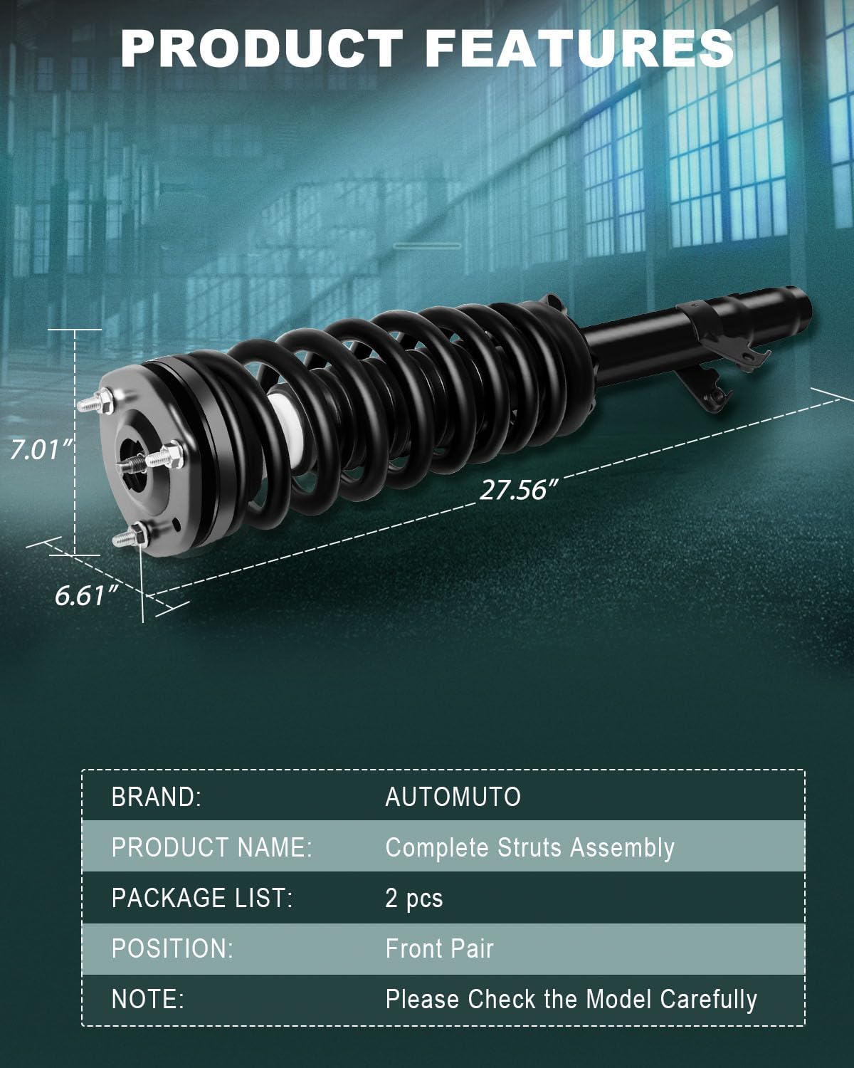 AUTOMUTO Strut Spring Assembly Front Pair Fit 2003-2008 for Mazda 6
