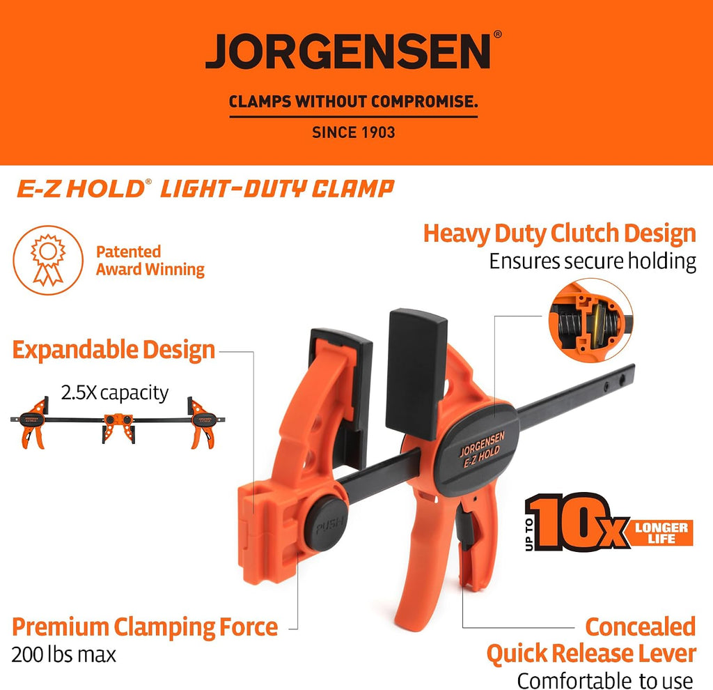 6" Bar clamps for woodworking - 4-Pack