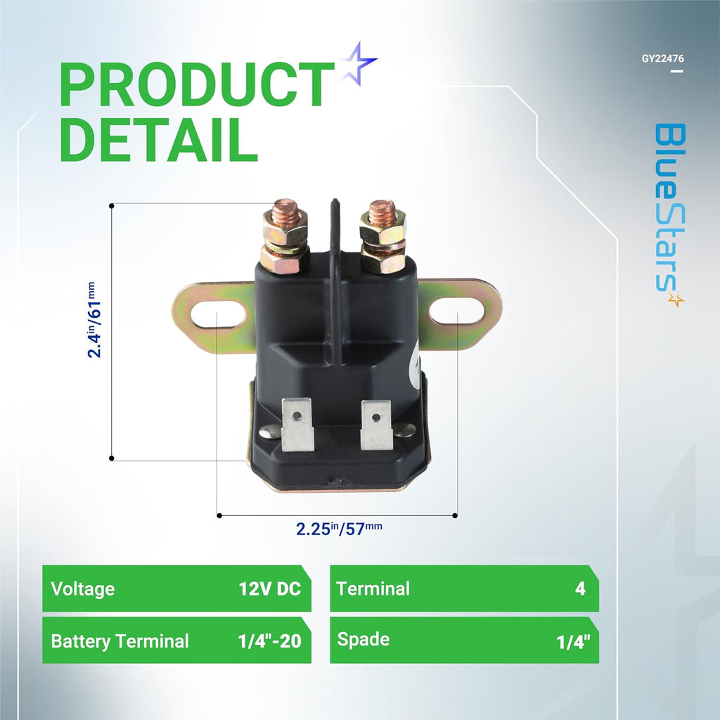 BlueStars GY22476 AUC15346 Starter Solenoid 12V - for John Deere Tractor