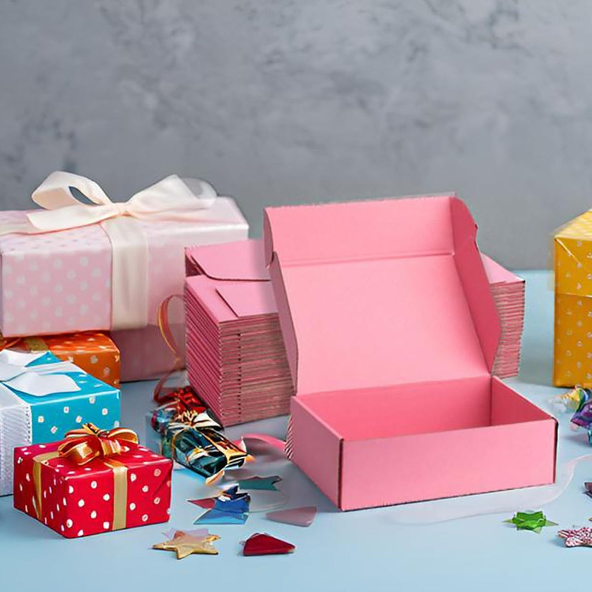 Pink Shipping Boxes 12x9x3 Inches, 20 Pack