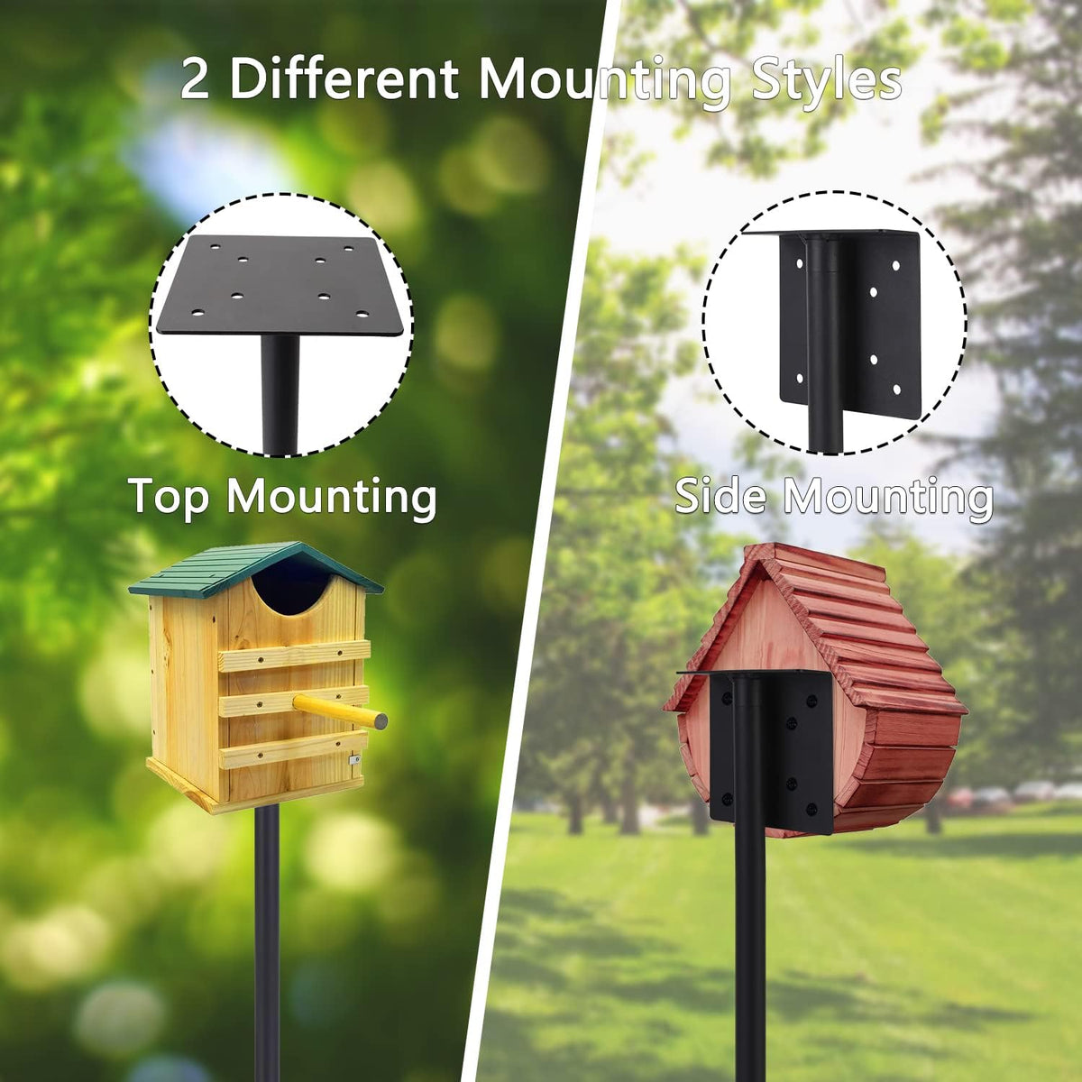 Bird Feeder Pole Kit 110 Inch,Bird House Pole for Outdoors Heavy Duty,5 Base Prongs Adjustable Birds Feeder Stand for