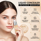 Liquid Concealer, Full Coverage Makeup Under Eye Concealer -Warm Nude