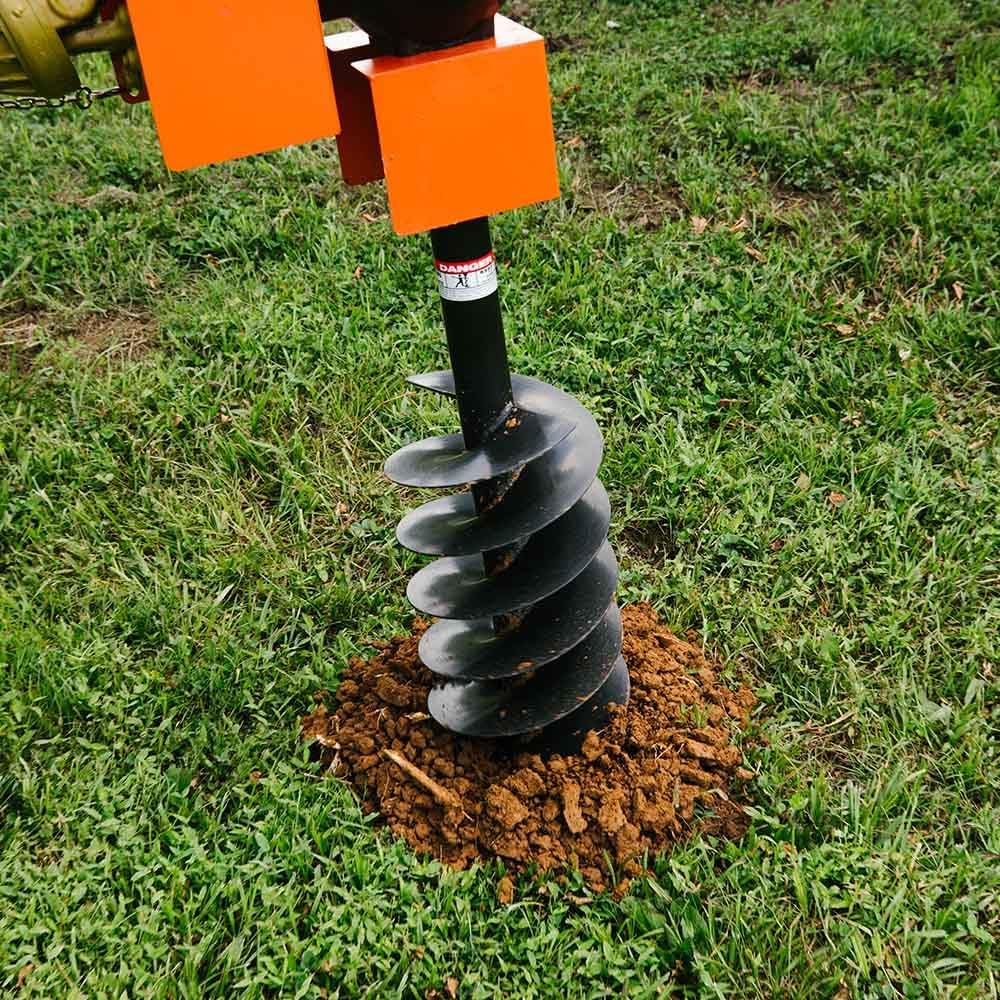 30 HP 3 Point Post Hole Digger with 12" Auger Attachment, Fits Cat 1 Tractors for Fence Post Holes, Deck Installation